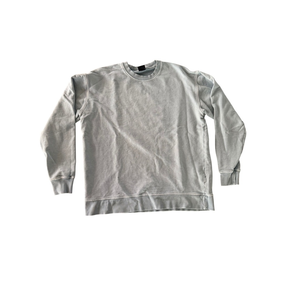 Zara Womens Light Blue Crewneck Sweatshirt Relaxed Fit Pullover Size Large